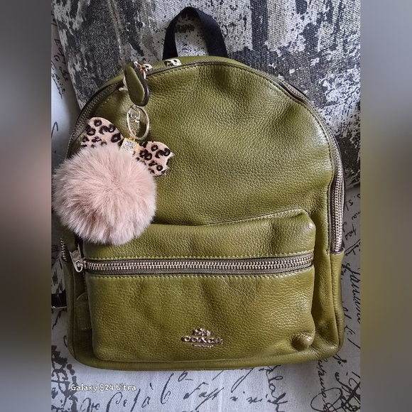 Coach F30550 Charlie Pebble Leather Backpack w/ Bag Charm, Medium - NWOT - Picture 1 of 16